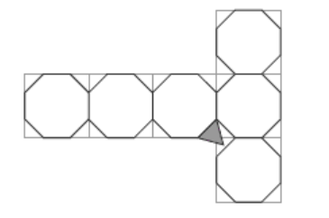 2D cube pattern unfolded. 