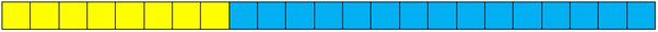 A stack of 23 cubes, 8 yellow and 15 blue.