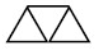 Three equilateral triangles joined together.