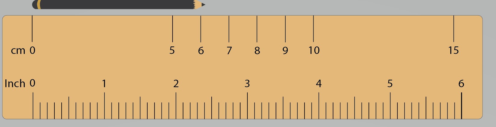 A ruler with a pencil resting on it, ready for measurement and marking.