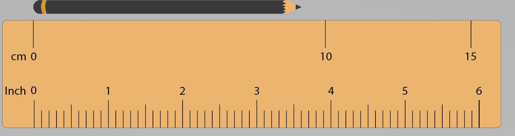 A ruler with a pencil resting on it, ready for measurement and marking.