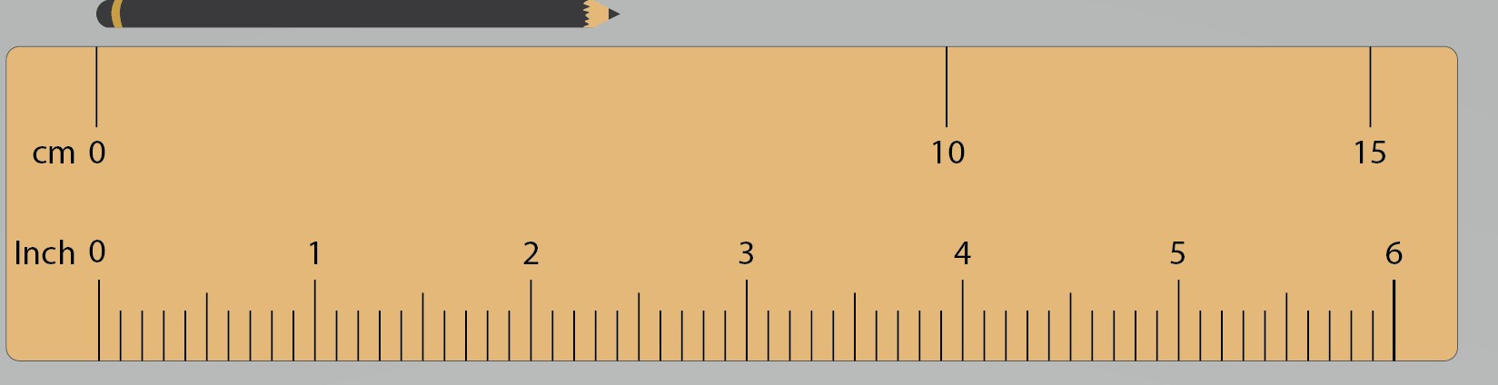 A ruler with a pencil resting on it, ready for measurement and marking.
