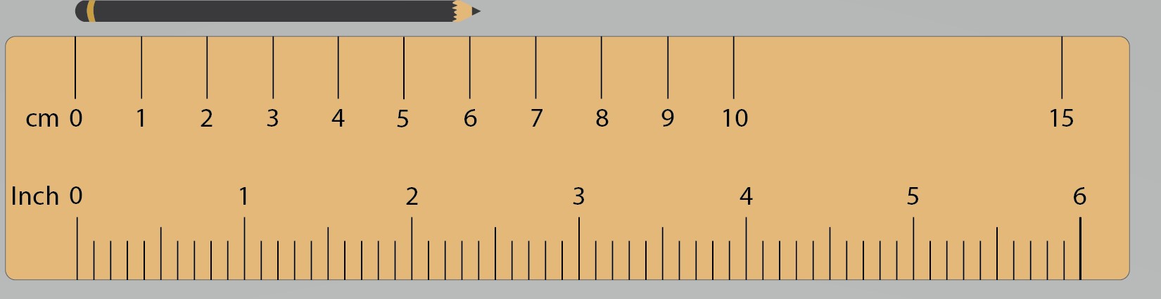 A ruler with a pencil resting on it, ready for measurement and marking.