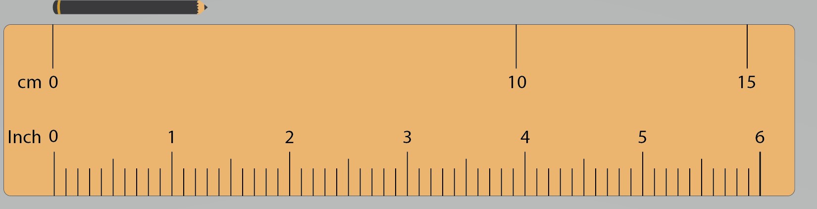 A ruler with a pencil resting on it, ready for measurement and marking.