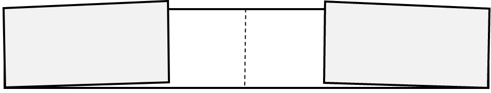 Strip of paper folded in five equally sized pieces.
