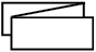 One strip of white paper folded in three equal parts.