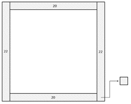 A schematic diagram that shows square is complete and one square is subtracted.