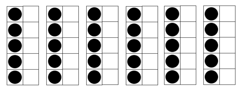 Six 5-dot frames.