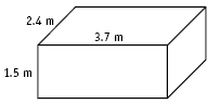 One cube with measuremnts of 2.4m x 1.5m x 3.7m