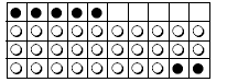 Tens board showing 7 black counters and 28 white counters.