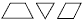 A trapezoid, an inverted triangle and a parallelogram.