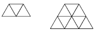 2 trapezoids, one made from 3 triangles, and another made from 8. 