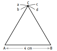 Drawing of a equilateral triangle.