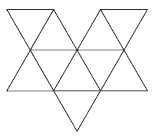 A drawing of a half-net for the icosahedron.