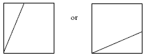 2 squares with different angled cuts.