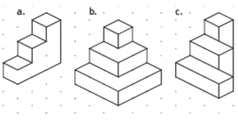 Three sets of cubes.