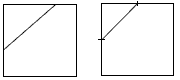 2 squares with cuts forming a right-angled triangle and a pentagon.