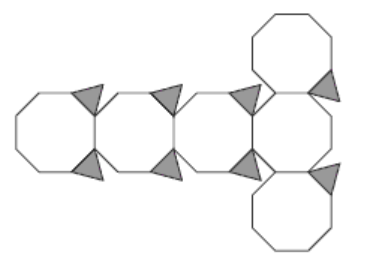 A 2D unfolded octagonal shape. 