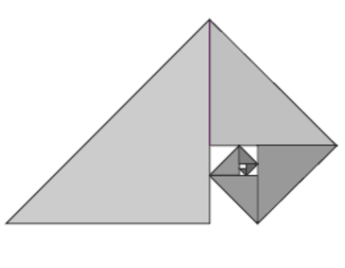 A diagram of paper folded into a fractal.