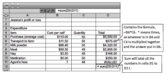 Screenshot of an expenditure chart. 