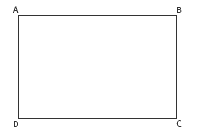 Rectangle, with each corner labelled A, B, C, D. 