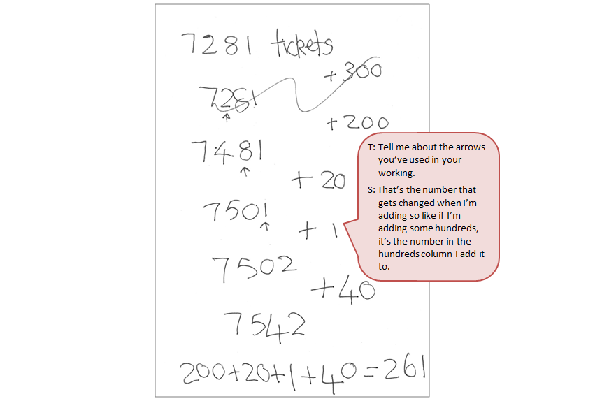 A maths problem with workings.