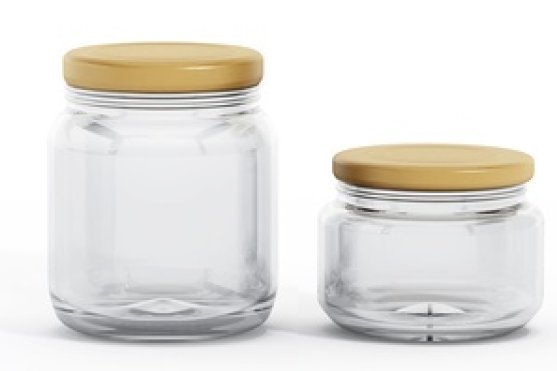 Two glass jars.