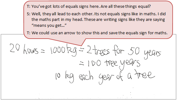 A context-based rates problem, using equations and multiplicative strategies independently.