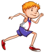 Illustration of a child running. 