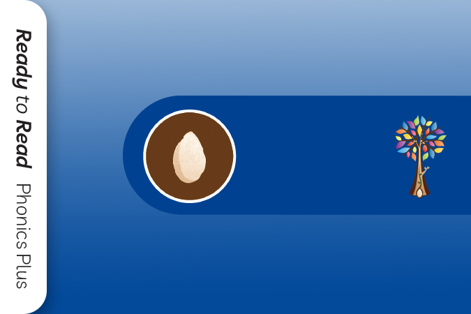 Central image of seed inside brown circle with Ready to Read Phonics Plus tree to the left. Central Text saying Kākano | Seed and subheading saying Kākano 1