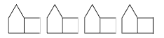 4 groups of 5 stick houses, with a 3 stick garage attached to each. 