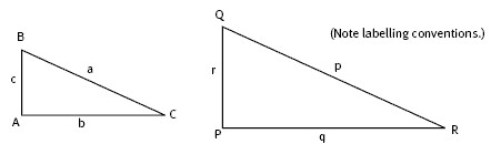 triangles showing corresponding pairs having the same ratio. 