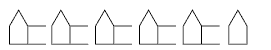 5 groups of 7 stick houses, with an extra 5 stick house.