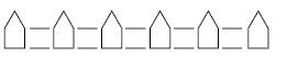 6 groups of 5 stick houses, and 5 groups of 2 stick garages. 