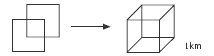 A 2D and 3D view of a cube.