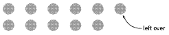 11 counters, the eleventh counter has an arrow pointing at it saying left over, for the prime number 11.  