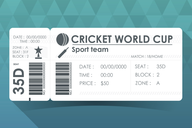 A cricket world cup ticket.