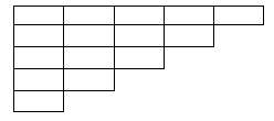 Inverted column of blocks from five to one.