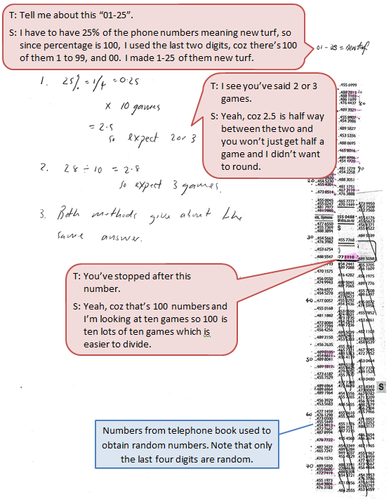 A handwritten set of direction instructions accompanied by a text box depicting the conversation between student and teacher.