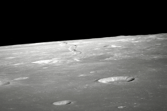 The moon and its craters.