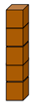 5 stacked brown blocks.