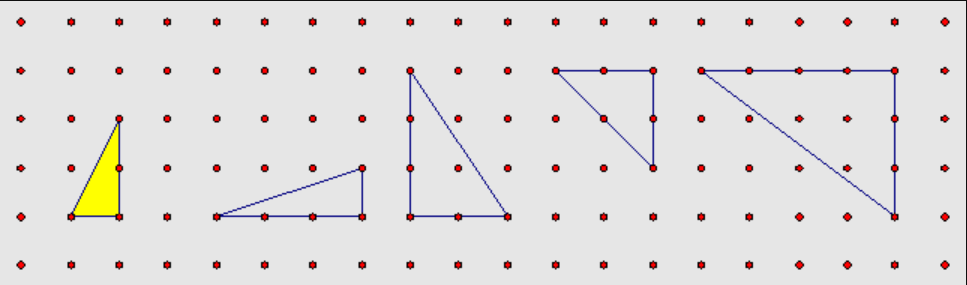 Tilted squares and right triangles