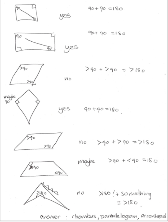 A student's handwritten workings.