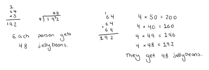 Equations regarding jellybeans.