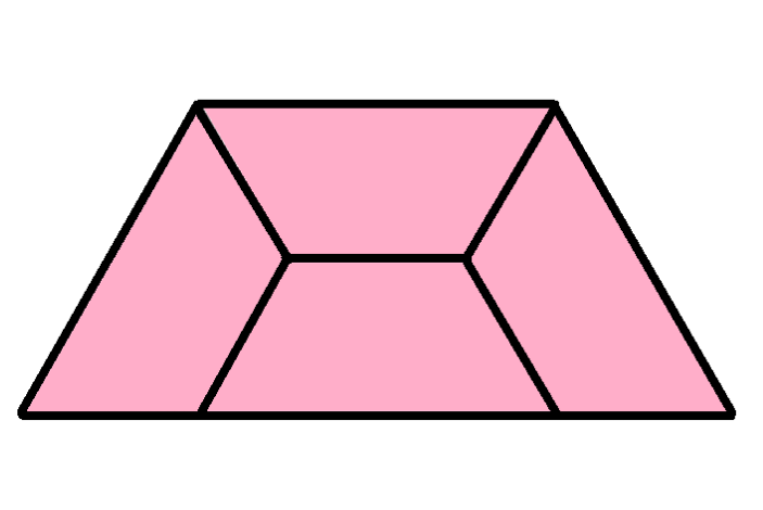 A trapezium made up of smaller trapeziums.