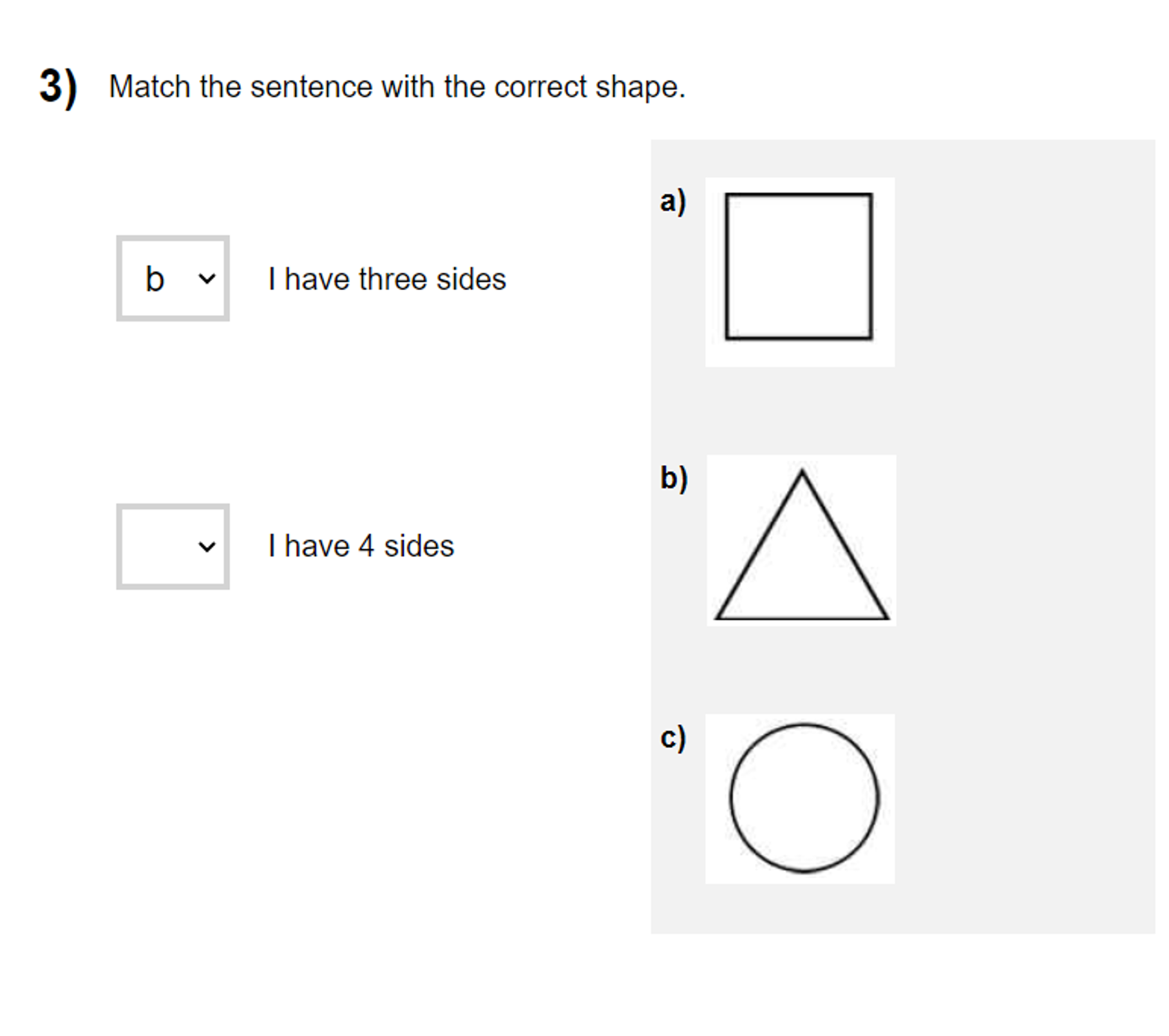 An example of an e-asTTle matching question.