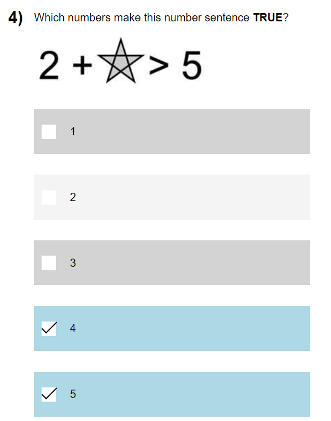  An example of an e-asTTle multichoice question example 2.