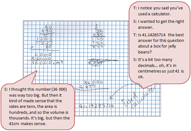 A handwritten set of direction instructions accompanied by a text box depicting the conversation between student and teacher.