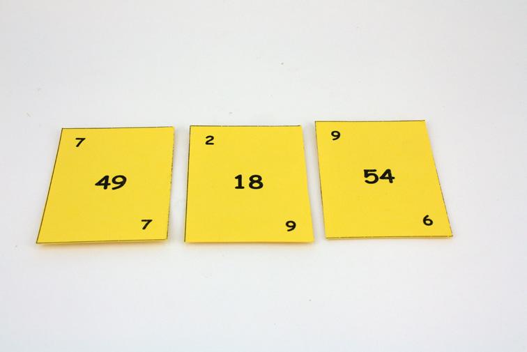 Times tables cards.