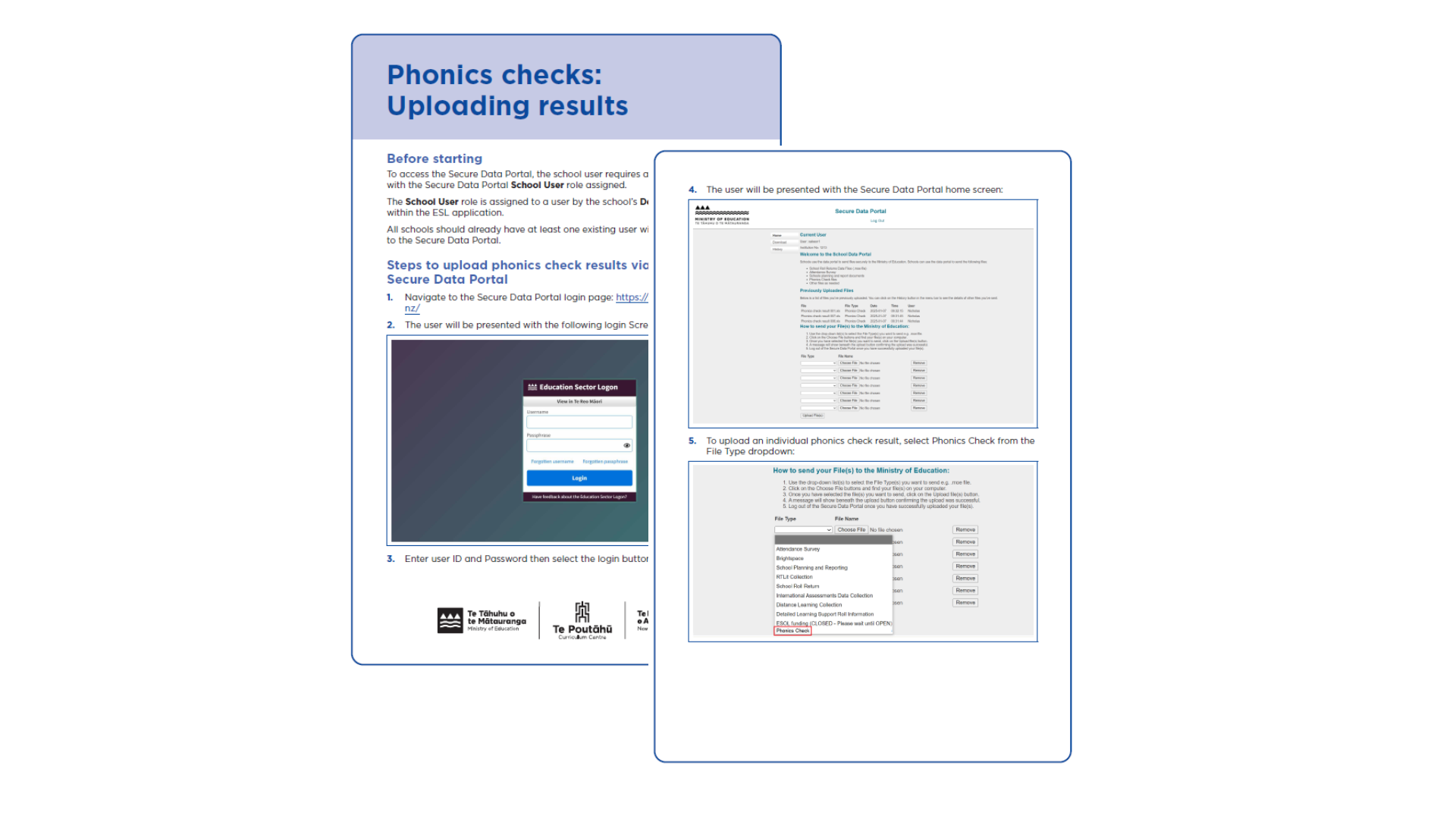 A preview of the instructions for uploading results to the secure data portal.